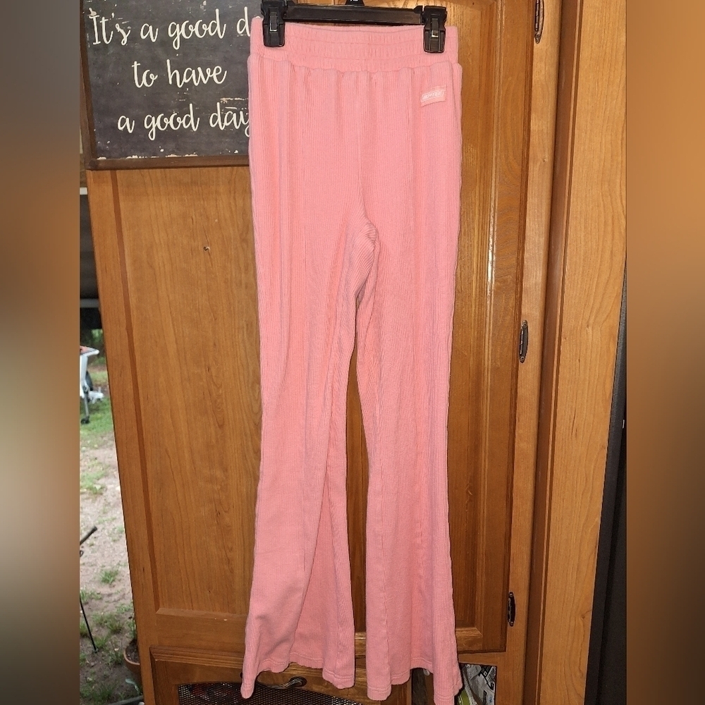 BoTee Pink Ribbed Flare Pants In A Womens Size X-Small. Pre-loved In Great Shape - Picture 8 of 8